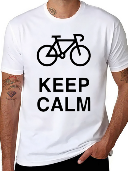 Keep Calm Bicycle Graphic Black T-Shirt