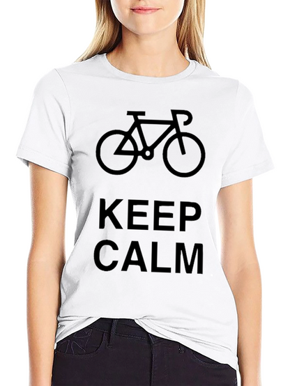 Keep Calm Bicycle Graphic Black T-Shirt