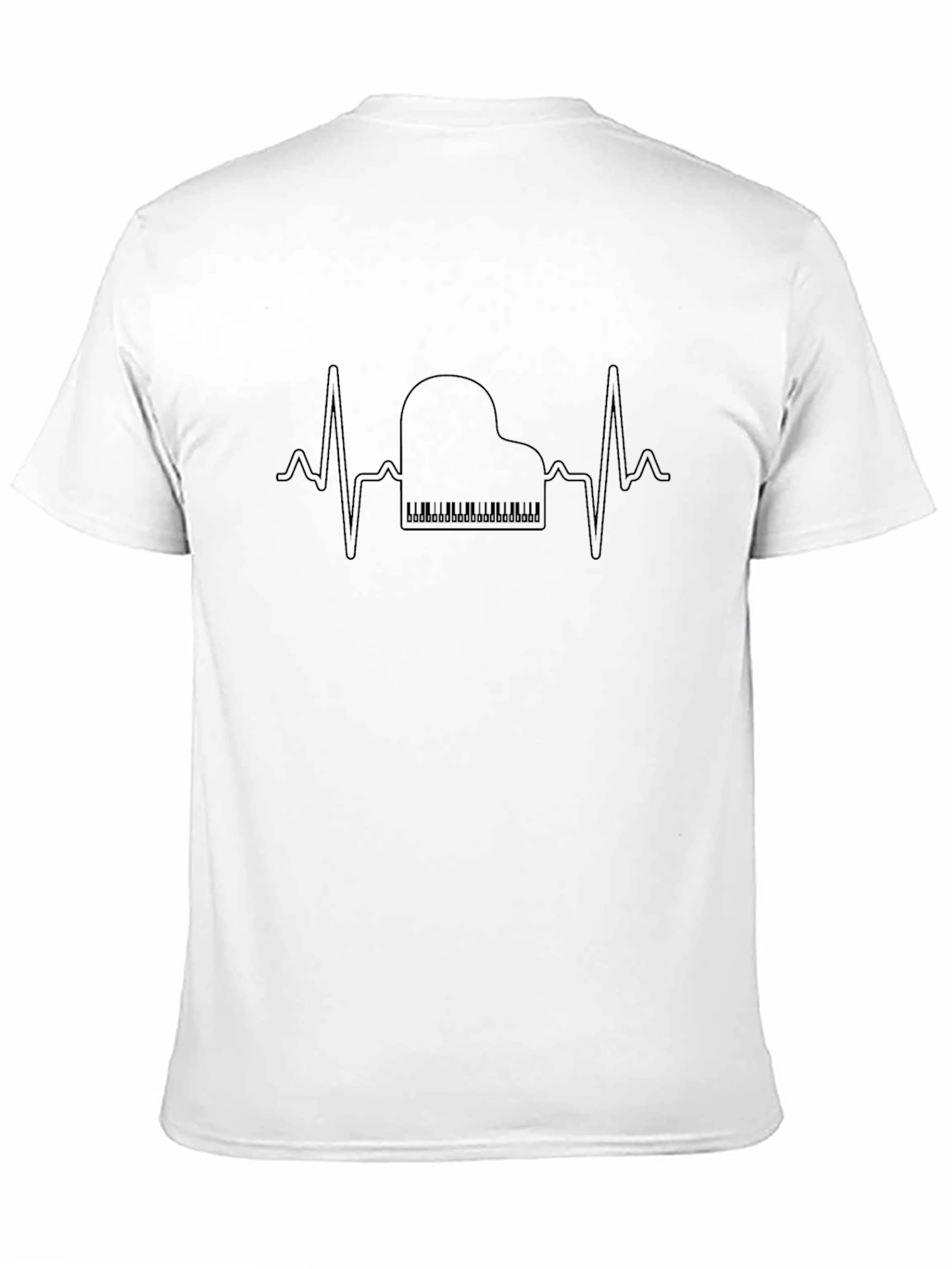 Piano Heartbeat Graphic Tee - Musicians Black T-Shirt