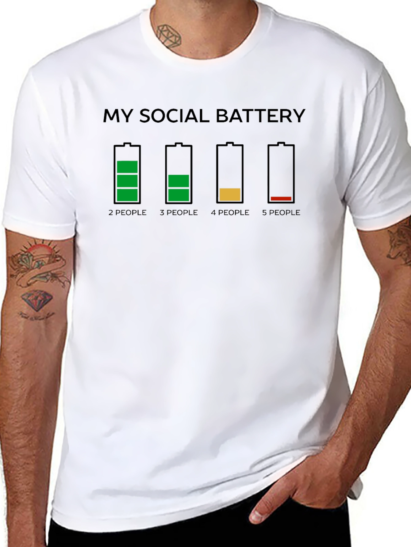 Social Battery Graphic T-Shirt Funny Introvert Tee