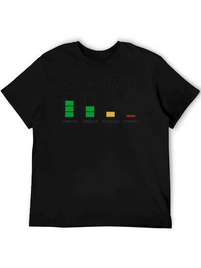 Social Battery Graphic T-Shirt Funny Introvert Tee