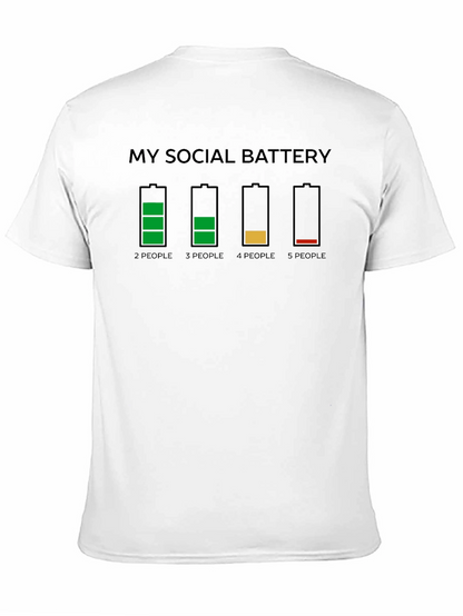 Social Battery Graphic T-Shirt Funny Introvert Tee