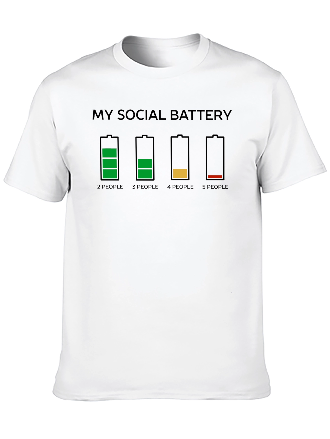 Social Battery Graphic T-Shirt Funny Introvert Tee