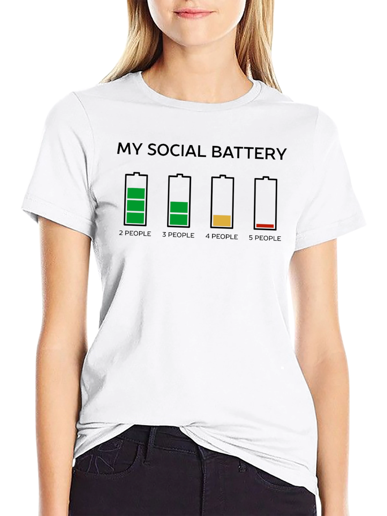 Social Battery Graphic T-Shirt Funny Introvert Tee