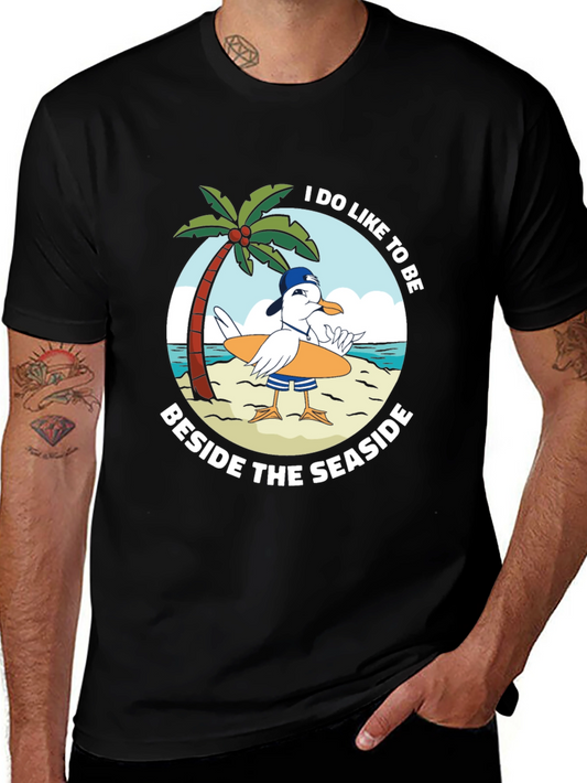 Beach Seagull Graphic Tee - Seaside Fun!