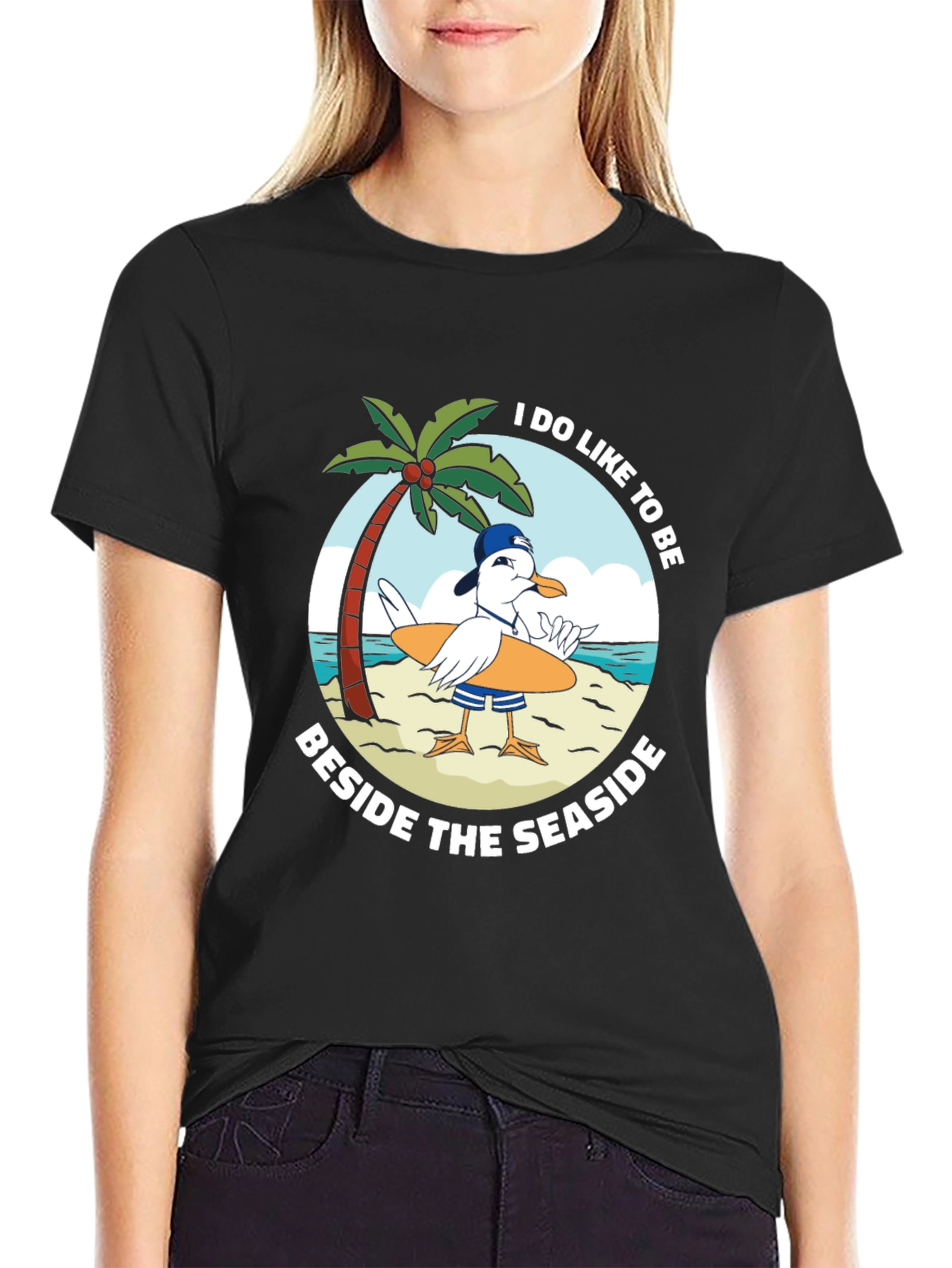 Beach Seagull Graphic Tee - Seaside Fun!