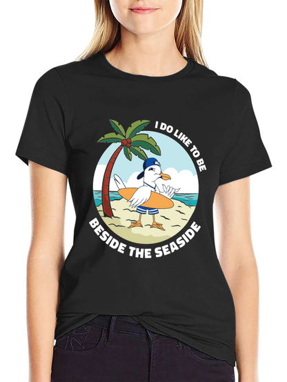 Beach Seagull Graphic Tee - Seaside Fun!