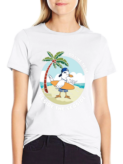 Beach Seagull Graphic Tee - Seaside Fun!