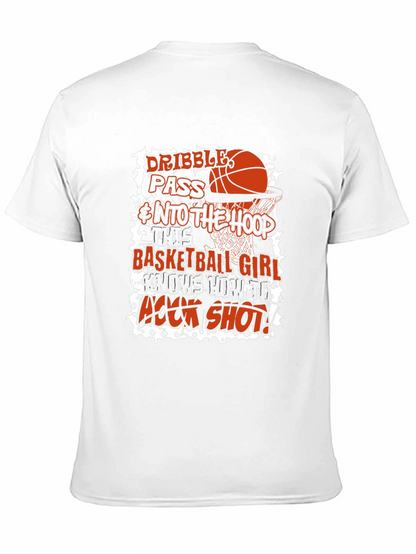 Basketball Girl Graphic T-Shirt - Dribble Pass Hook Shot!