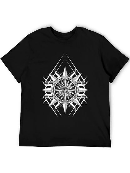 Nautical Compass Graphic Black T-Shirt