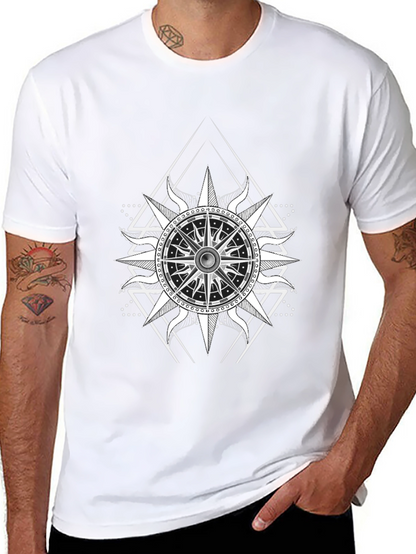 Nautical Compass Graphic Black T-Shirt