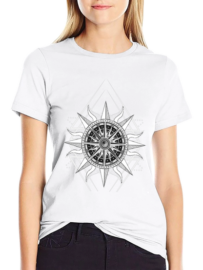 Nautical Compass Graphic Black T-Shirt