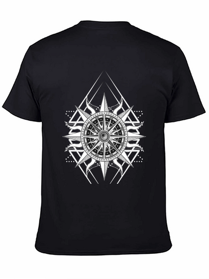 Nautical Compass Graphic Black T-Shirt