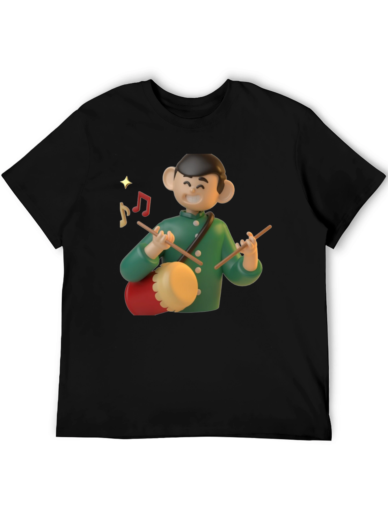 Cartoon Drummer Graphic T-Shirt