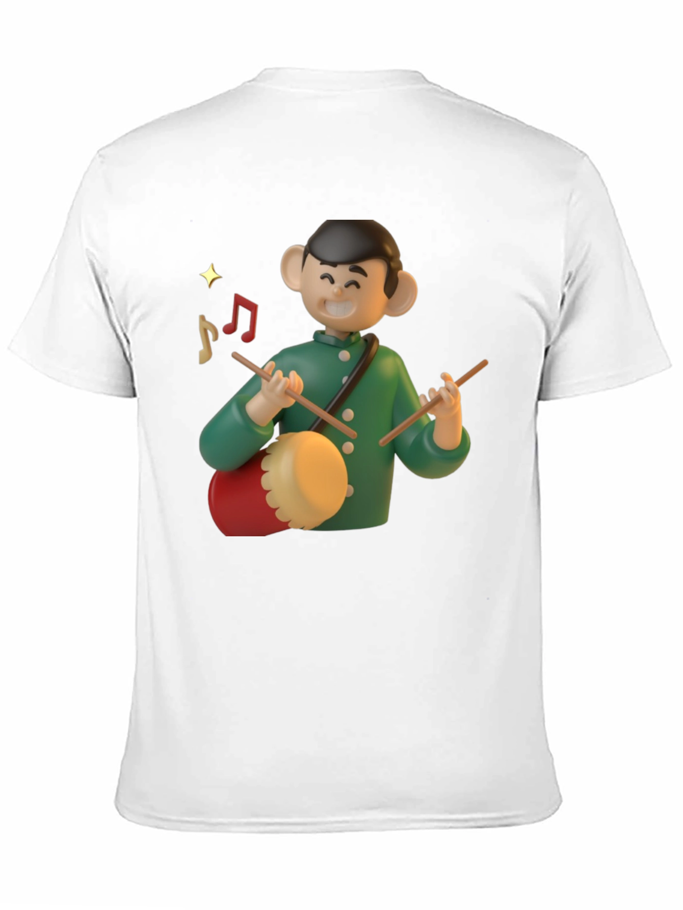 Cartoon Drummer Graphic T-Shirt