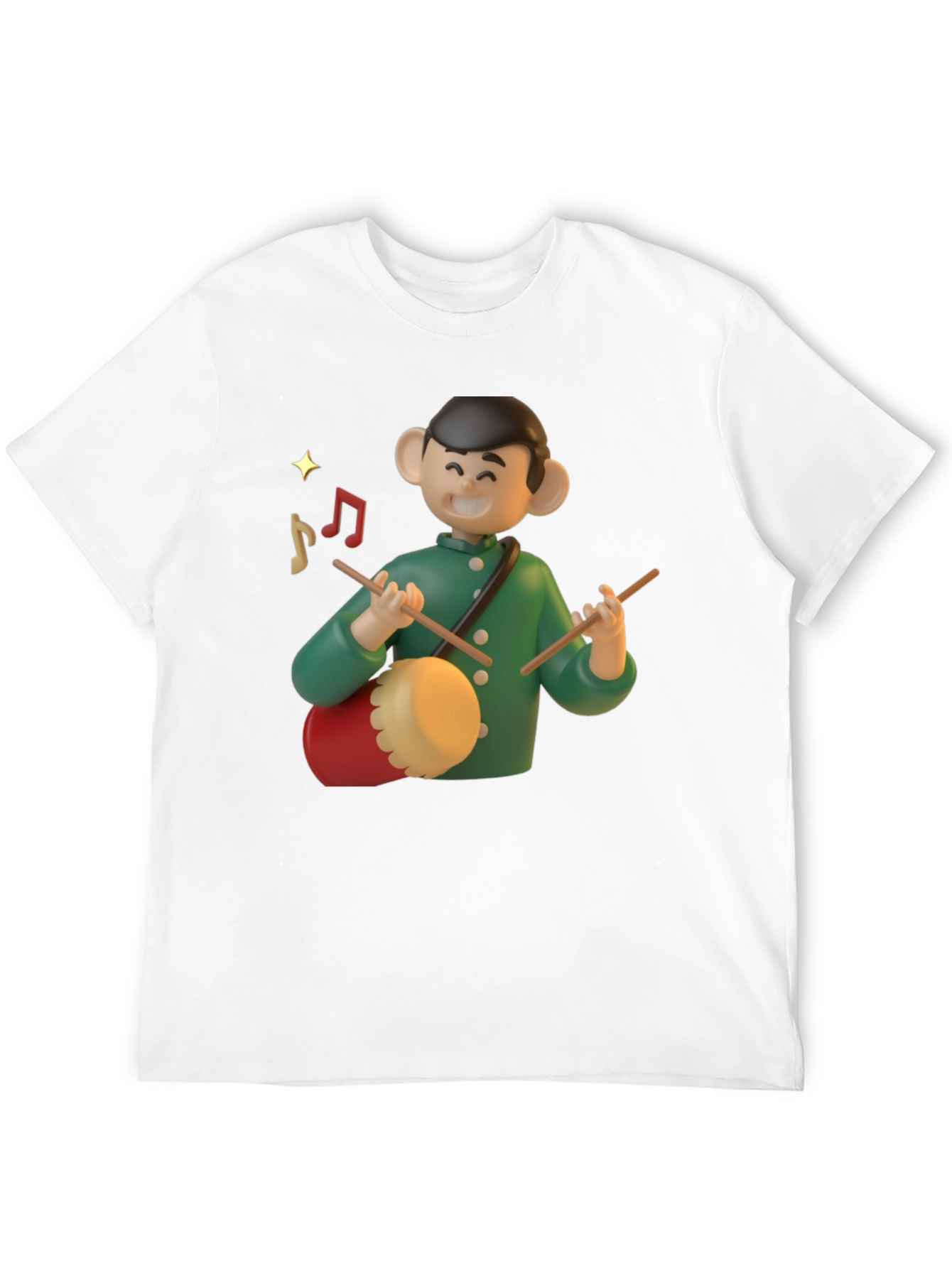 Cartoon Drummer Graphic T-Shirt