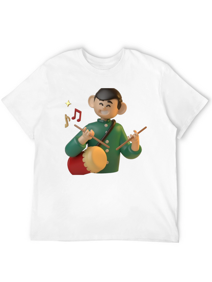 Cartoon Drummer Graphic T-Shirt