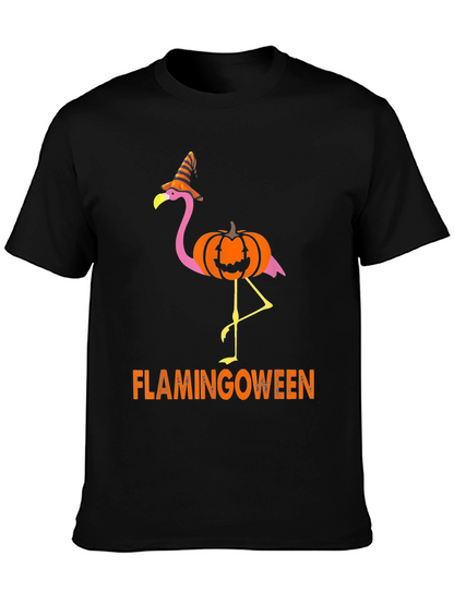 Flamingoween T-Shirt - Halloween Flamingo Pumpkin Witch Hat