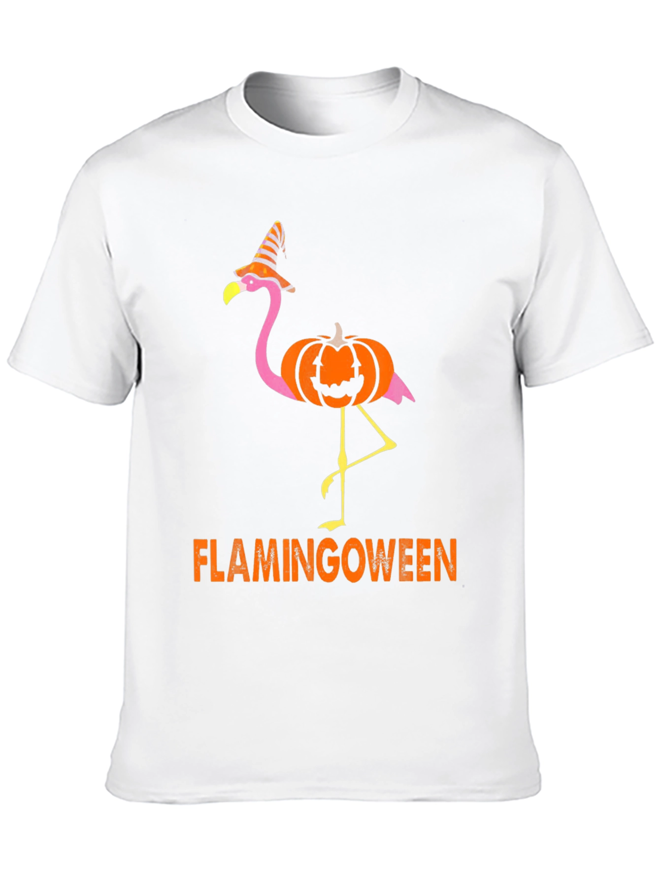 Flamingoween T-Shirt - Halloween Flamingo Pumpkin Witch Hat