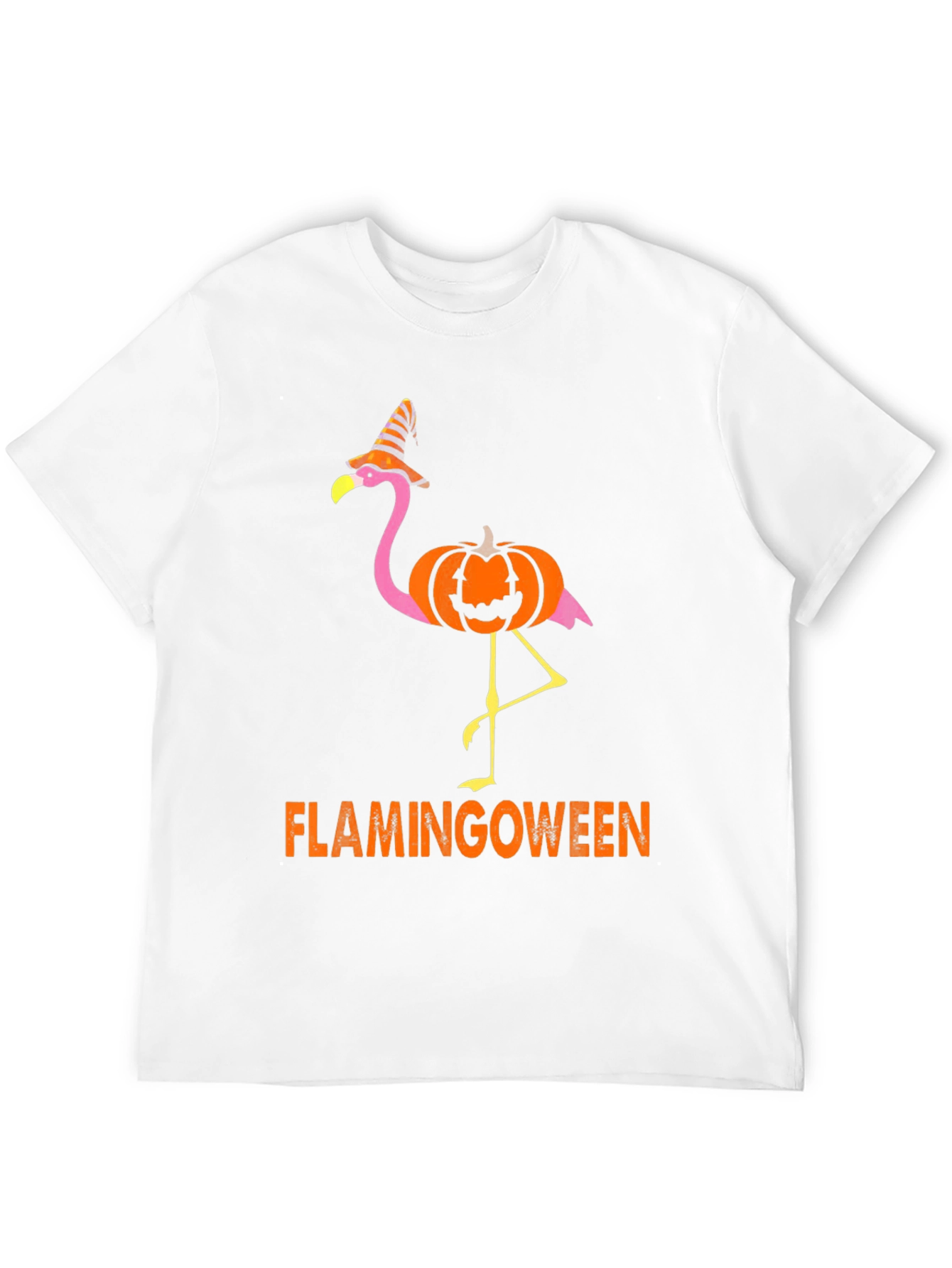 Flamingoween T-Shirt - Halloween Flamingo Pumpkin Witch Hat