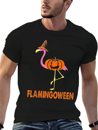 Flamingoween T-Shirt - Halloween Flamingo Pumpkin Witch Hat