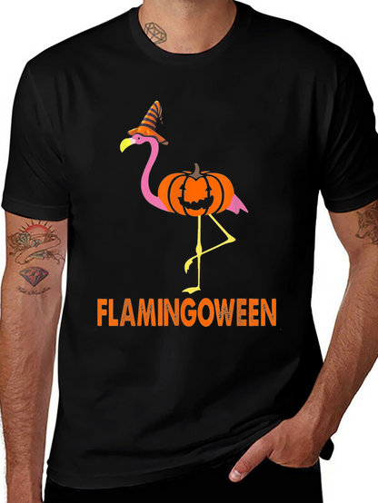 Flamingoween T-Shirt - Halloween Flamingo Pumpkin Witch Hat