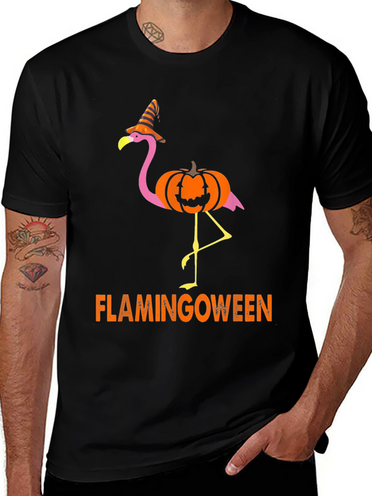 Flamingoween T-Shirt - Halloween Flamingo Pumpkin Witch Hat