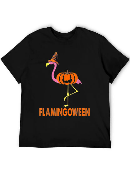 Flamingoween T-Shirt - Halloween Flamingo Pumpkin Witch Hat