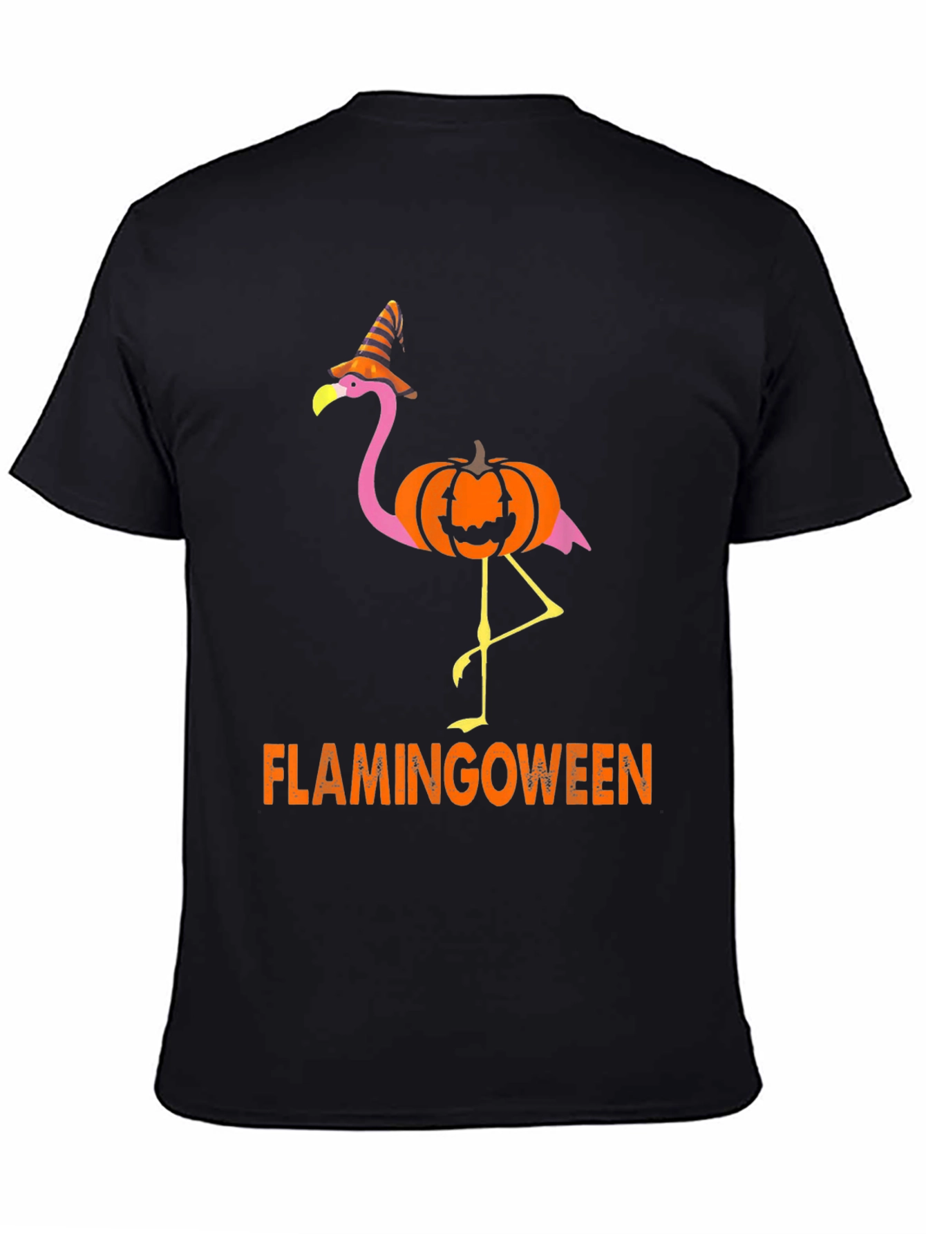 Flamingoween T-Shirt - Halloween Flamingo Pumpkin Witch Hat