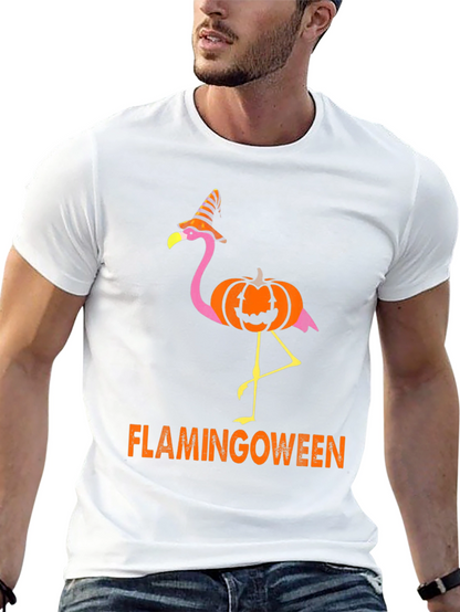 Flamingoween T-Shirt - Halloween Flamingo Pumpkin Witch Hat