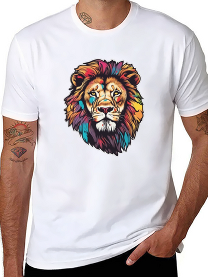 Vibrant Lion Graphic Black T-Shirt