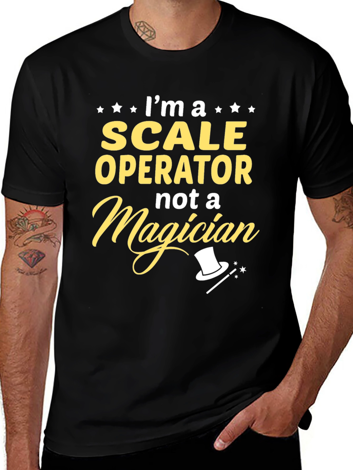 Scale Operator Not a Magician Black T-Shirt