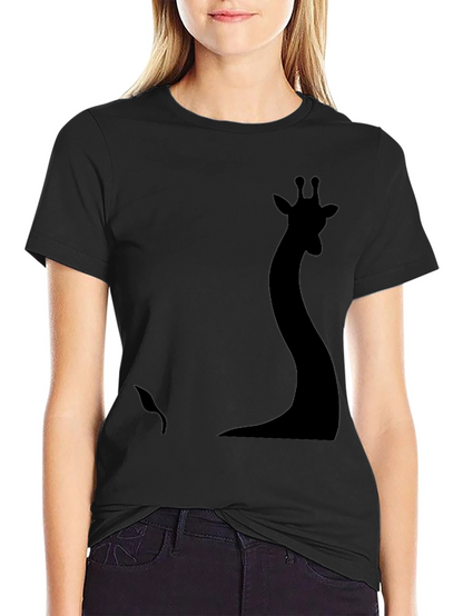 Silhouette Giraffe Graphic Tee - Black