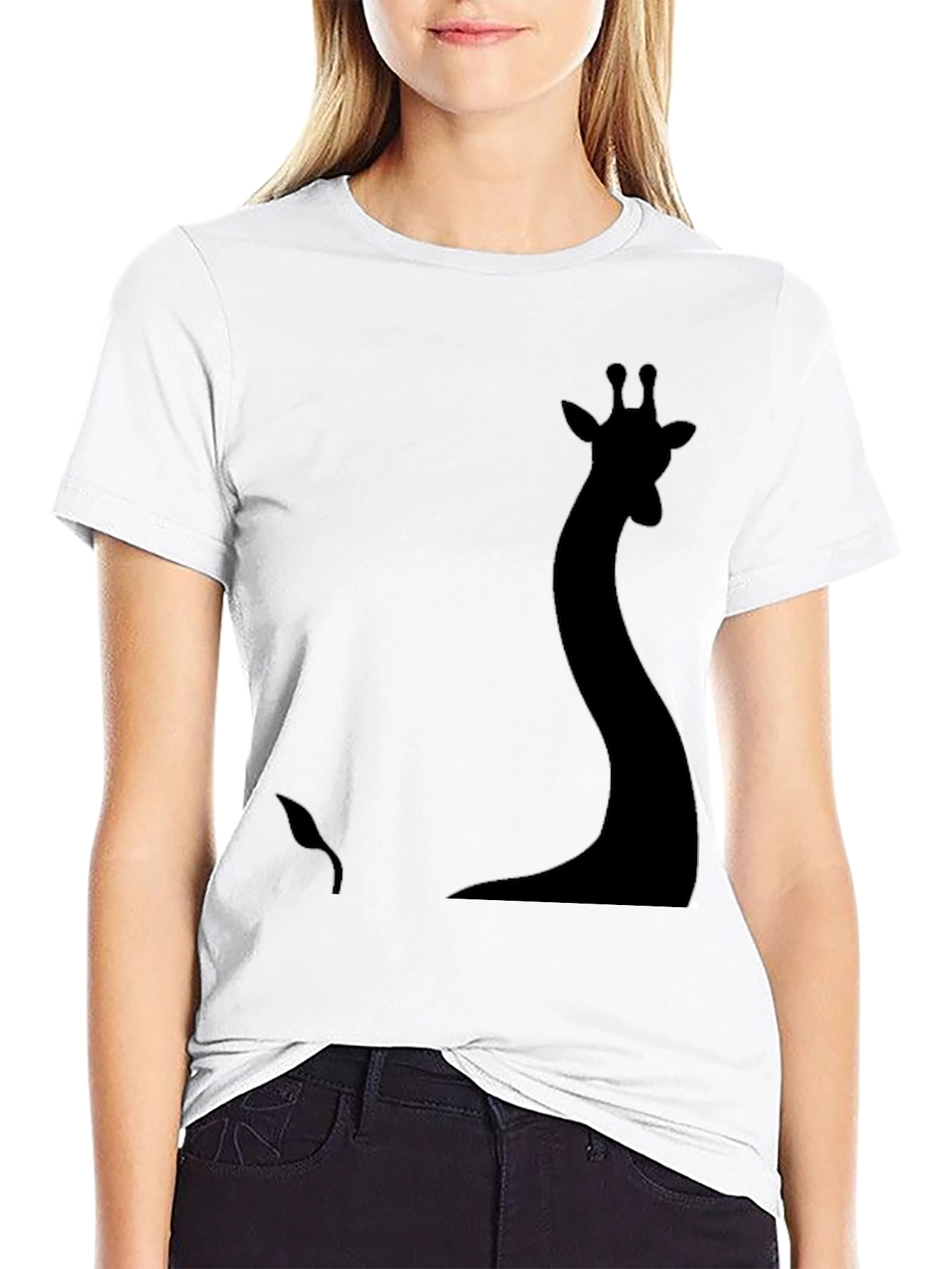 Silhouette Giraffe Graphic Tee - Black