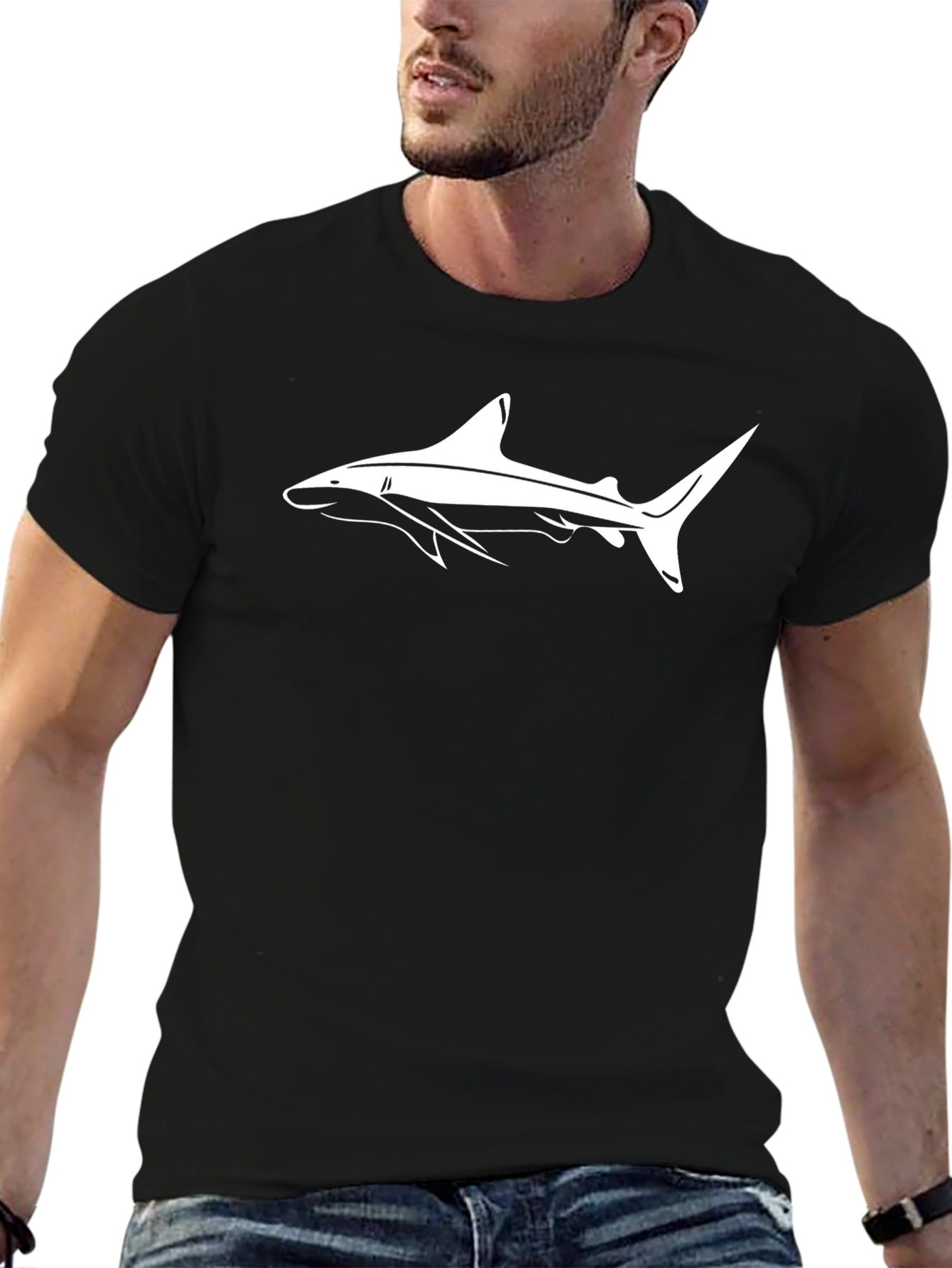 Shark Graphic Tee - Cool Black T-Shirt