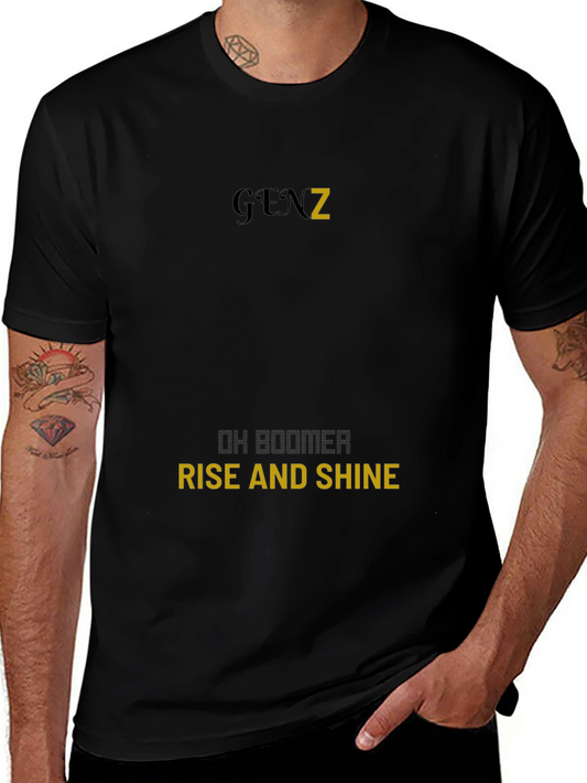 Gen Z Rise and Shine Black T-Shirt