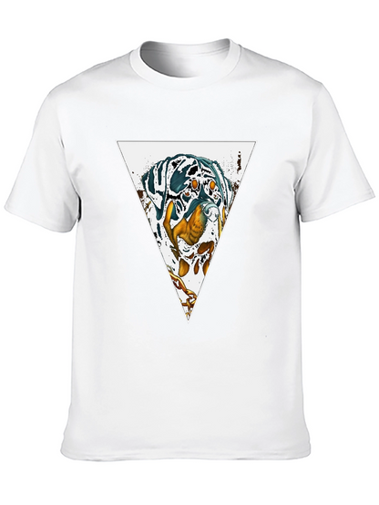 Dog Triangle Graphic Print Black Tee