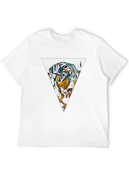 Dog Triangle Graphic Print Black Tee