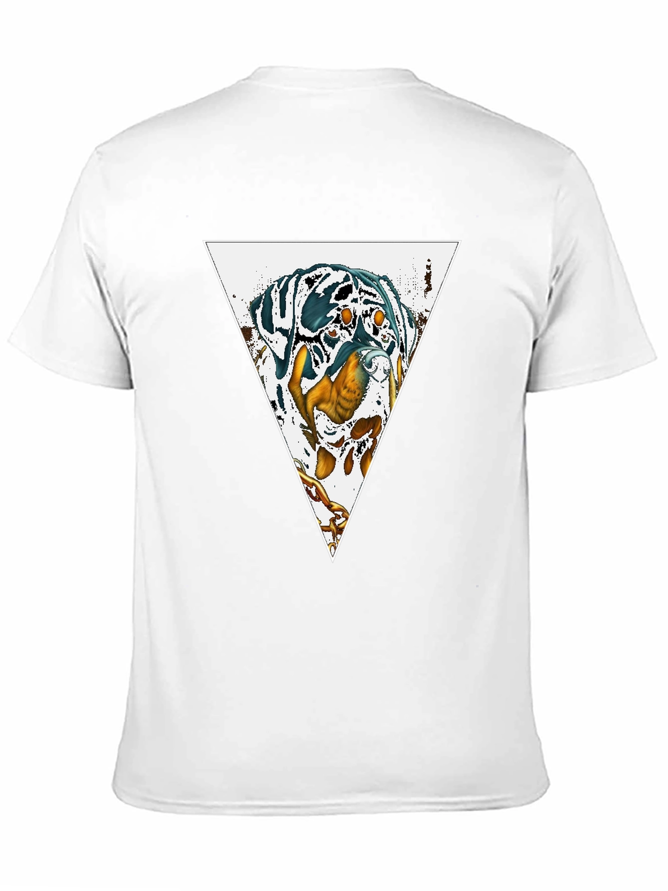 Dog Triangle Graphic Print Black Tee