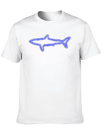 Neon Shark Graphic Black T-Shirt