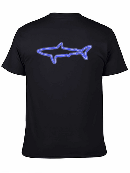 Neon Shark Graphic Black T-Shirt