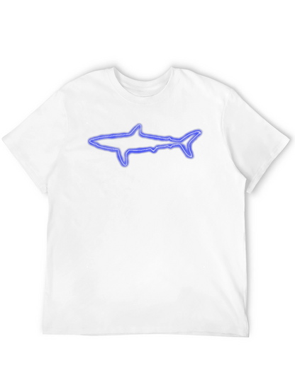 Neon Shark Graphic Black T-Shirt