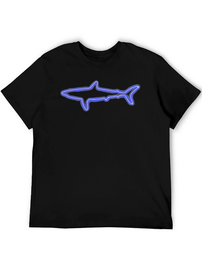 Neon Shark Graphic Black T-Shirt