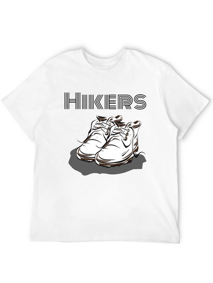 Hikers Black T-Shirt with Hiking Boots Design