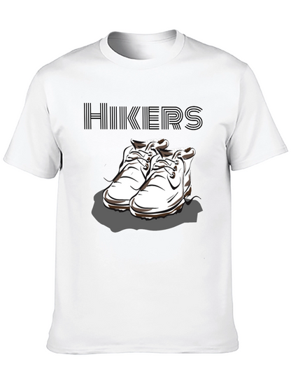 Hikers Black T-Shirt with Hiking Boots Design