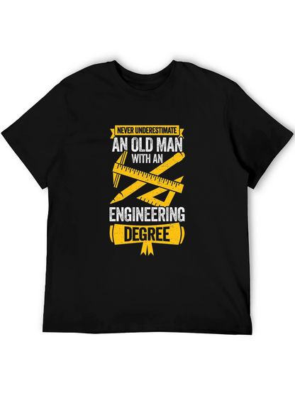 Old Man with Engineering Degree T-Shirt