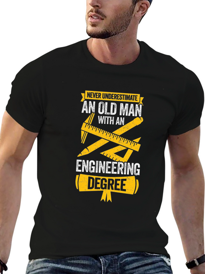 Old Man with Engineering Degree T-Shirt