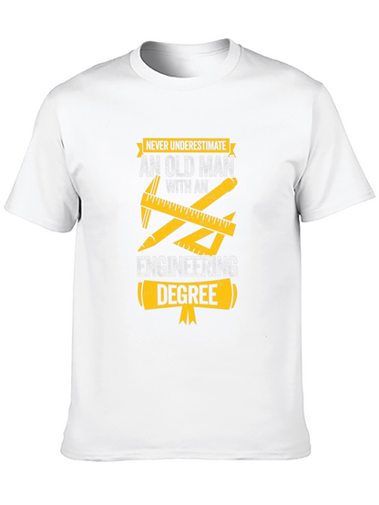 Old Man with Engineering Degree T-Shirt