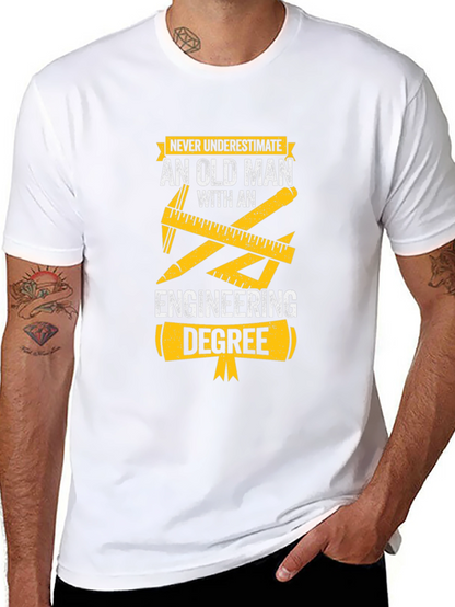 Old Man with Engineering Degree T-Shirt