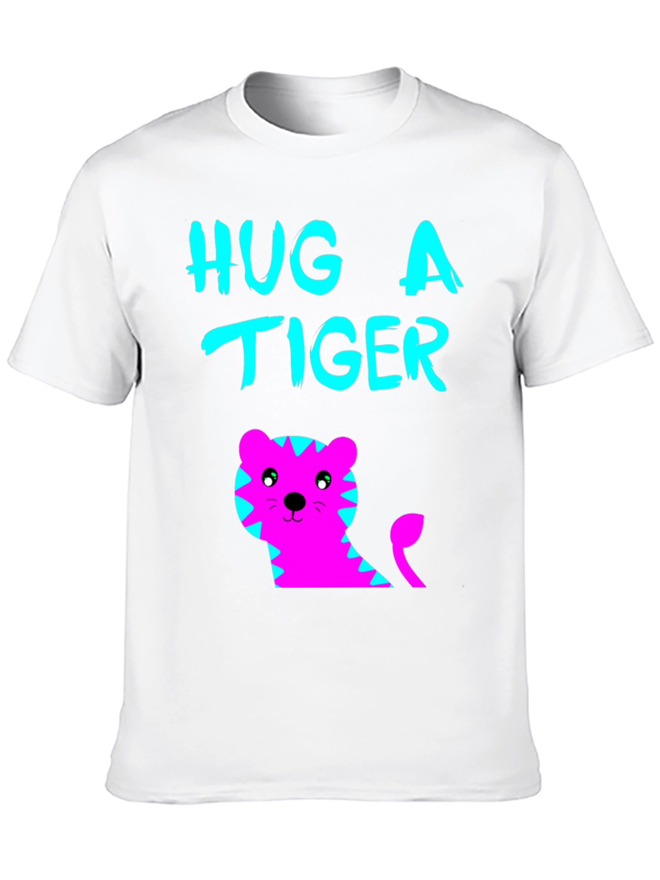Hug a Tiger Graphic Tee - Black Cotton T-Shirt